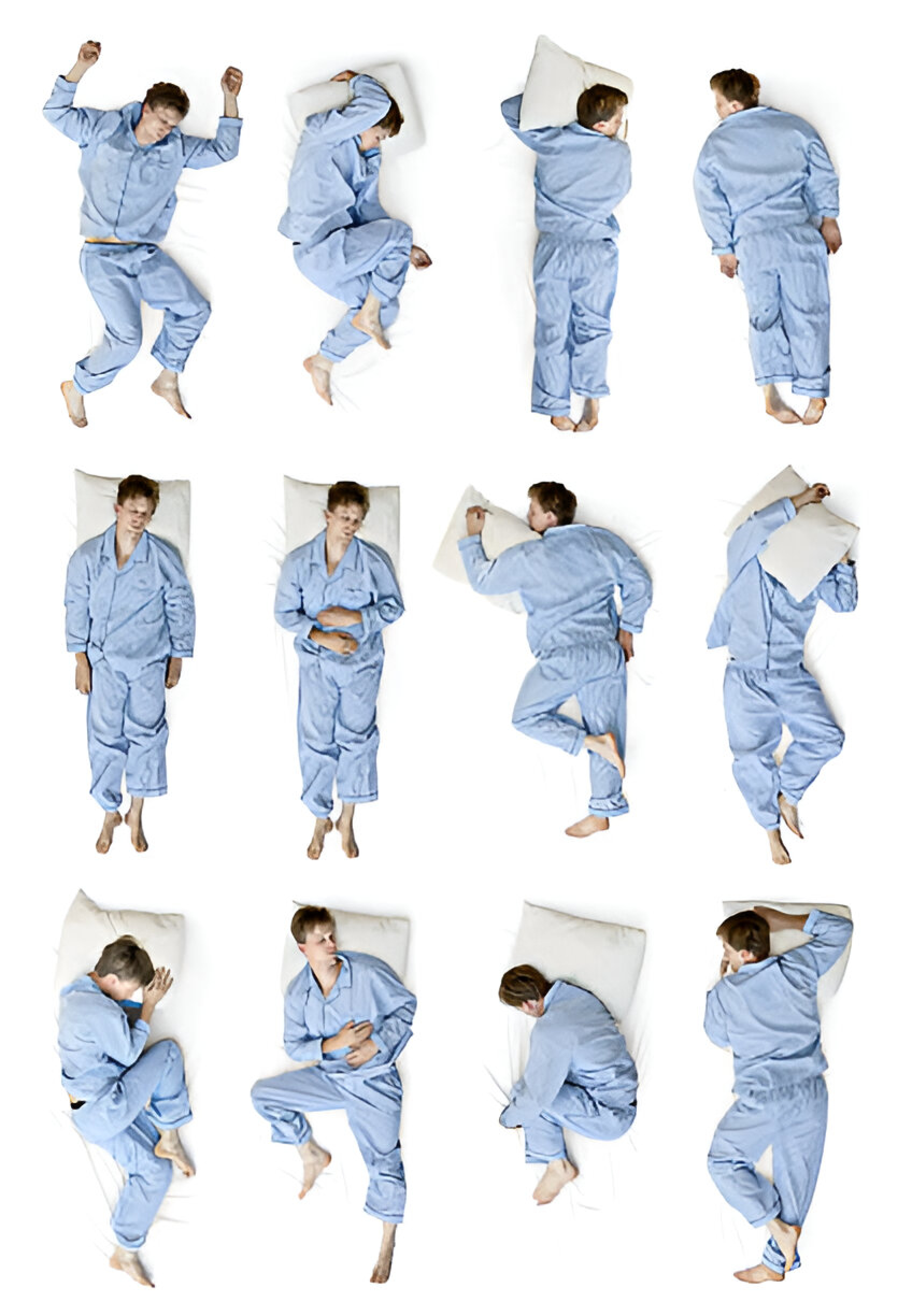 Here are some boys showing their different sleeping styles. How they sleep at night.